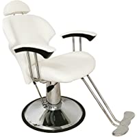 Los mejores  - Crisnails - Sillón Profesional de Peluquería- 360º Giratoria con Base Fijo y Apoyapies de Metal- Altura Regulable…